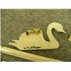 Image 6 : Lot of 3: Ivory carvings - swan pin by Fred Mayac retail value $135.00, 2 ivory sticks with prongs w