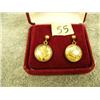 Image 1 : Pair of glass encased gold flake earrings (33)