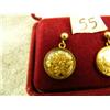 Image 2 : Pair of glass encased gold flake earrings (33)