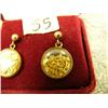 Image 3 : Pair of glass encased gold flake earrings (33)
