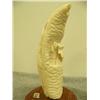 Image 6 : Whales tooth carving with parrot and sinking ship 8.25" tall (33)