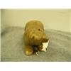 Image 3 : Soapstone bear with ivory salmon in mouth 4" tall (33)