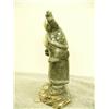 Image 3 : Soapstone Eskimo with child on shoulders, both with ivory faces on soapstone base by  E.S. 3.75" tal