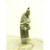 Image 5 : Soapstone Eskimo with child on shoulders, both with ivory faces on soapstone base by  E.S. 3.75" tal