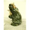 Image 5 : Jade/marble carving of dancer with bone face holding feathers by E.S. 7" tall (33)