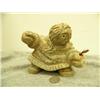 Image 2 : Soapstone dancer - missing feathers - with inset baleen eyes by E.S. 6.5" tall retail value $350.00 