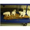Image 2 : 3 white soapstone bears mounted on soapstone 8" tall 36" wide (33)
