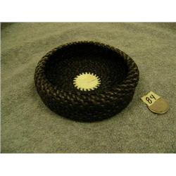 Baleen basket with missing lid by J.P.P "Inupiaq name Iqsoak" 4.5" (33)