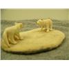 Image 6 : Carved ivory wolves on bone disk 1.25" tall 4.25" long by L.A.I. (33)