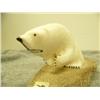 Image 3 : Carved ivory polar bear mounted on bone 3.25" tall 6.25" long retail value $425.00 (33)