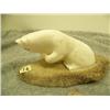 Image 4 : Carved ivory polar bear mounted on bone 3.25" tall 6.25" long retail value $425.00 (33)