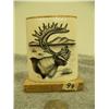 Image 1 : Ivory with scrimshawed caribou by R.L. with bone base and cap 3.75" tall (33)