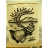 Image 2 : Ivory with scrimshawed caribou by R.L. with bone base and cap 3.75" tall (33)