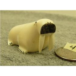 CHOICE on 3: ivory carvings -walrus by Edgar Iyapana Sr. of Diomede, AK 1.25" tall (33)