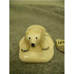 CHOICE on 3: Ivory carvings - polar bear with ivory base by Louis 1.25" x 2.5" (33)