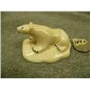 Image 2 : CHOICE on 3: Ivory carvings - polar bear with ivory base by Louis 1.25" x 2.5" (33)