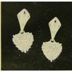 Diamond Dangle Heart Earrings, 14K White Gold, Diamonds, Full Cut, Approx. 0.50 Carats, Clarity VS1-