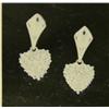 Image 1 : Diamond Dangle Heart Earrings, 14K White Gold, Diamonds, Full Cut, Approx. 0.50 Carats, Clarity VS1-