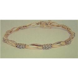 Diamond Bracelet, 14K Yellow Gold, Diamonds, Full Cut, Approx. 1.25 Carat, Clarity SI3, Color Light 