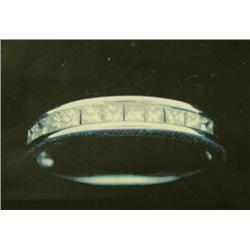 Diamond Lady's Ring, 14K White Gold, Diamonds, Princess Cut, Approx. 0.50 Carats, Clarity SI1-SI2, C