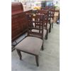 Image 1 : Set of 4 Wood Dining Chairs with Upholstered Seats