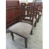 Image 2 : Set of 4 Wood Dining Chairs with Upholstered Seats