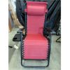 Image 3 : 2 New Red Zero Gravity Lounge Chairs w/ Side Table