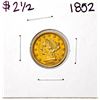 Image 1 : 1852 $2 1/2 Liberty Head Quarter Eagle Gold Coin