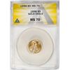 Image 1 : 1998 $5 American Gold Eagle Coin ANACS MS70