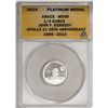 Image 1 : 2014 Proof 1/4 oz Platinum JFK Apollo 11 Anniversary Medal ANACS MS69