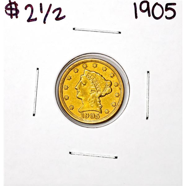1905 $2 1/2 Liberty Head Quarter Eagle Gold Coin