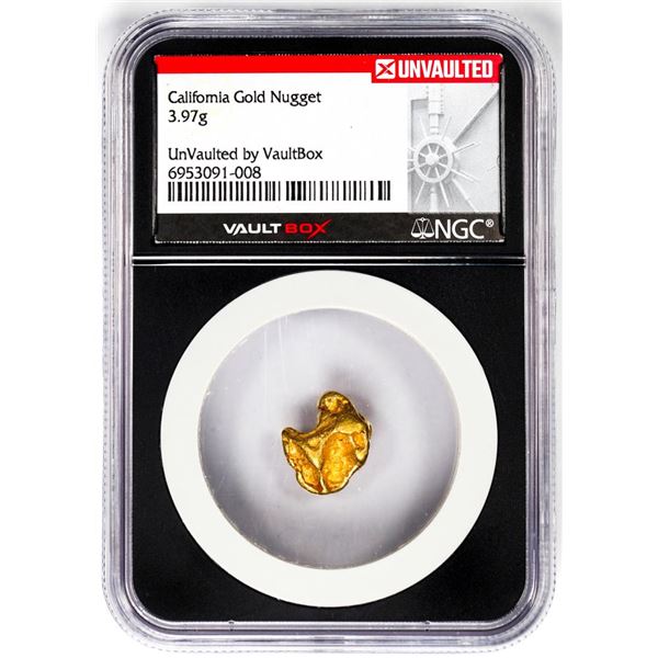 3.97 Gram California Gold Nugget NGC Vaultbox Unvaulted