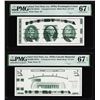 Image 1 : Set of Giori Test Note Washington & Lincoln Memorial PMG Superb Gem Unc 67EPQ
