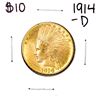 Image 1 : 1914-D $10 Indian Head Eagle Gold Coin
