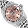 Image 1 : Rolex Ladies Stainless Steel Salmon Index Datejust Wristwatch With Rolex Box