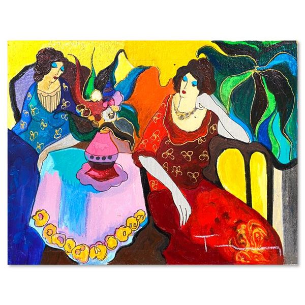 Itzchak Tarkay (1935-2012) "Tranquility" Original Mixed Media on Board