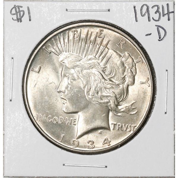 1934-D $1 Peace Silver Dollar Coin