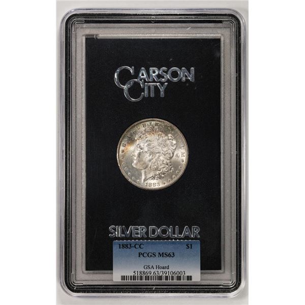 1883-CC $1 Morgan Silver Dollar Coin GSA Hoard PCGS MS63