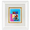 Image 1 : Peter Max "Umbrella Man on Blends" Original Mixed Media on Paper