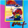Image 2 : Peter Max "Umbrella Man on Blends" Original Mixed Media on Paper