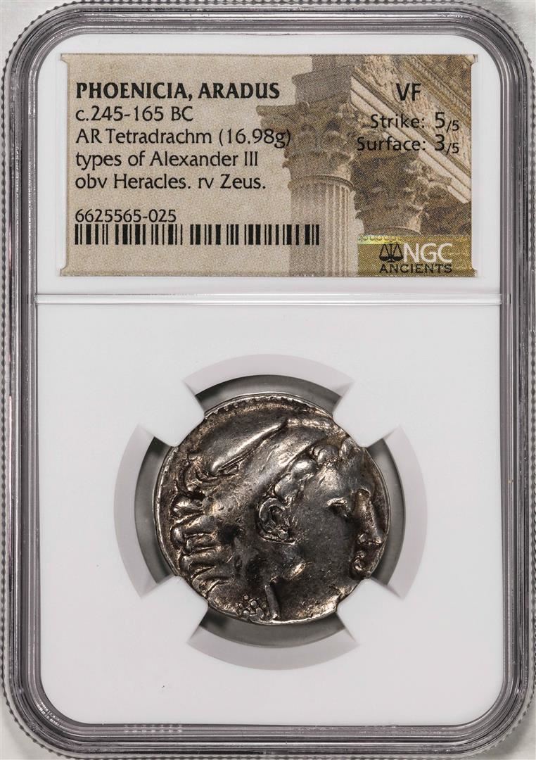 165 Bc 245-165 BC Phoenicia Aradus AR Tetradrachm Alexander III Heracles Zeus ...