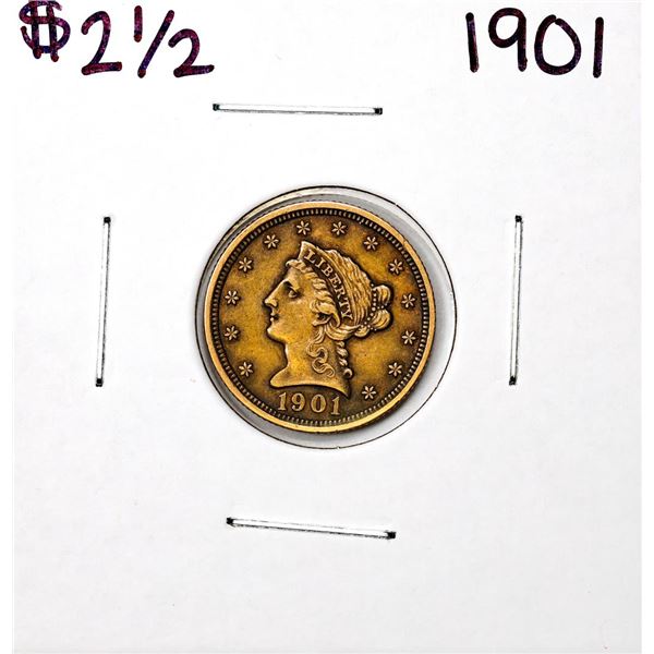 1901 $2 1/2 Liberty Head Quarter Eagle Gold Coin