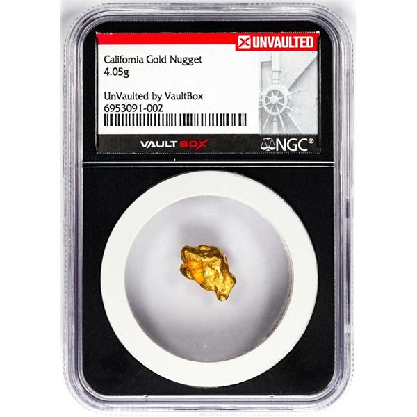 4.05 Gram California Gold Nugget NGC Vaultbox Unvaulted