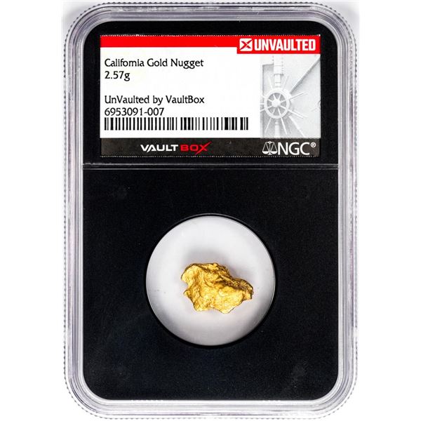 2.57 Gram California Gold Nugget NGC Vaultbox Unvaulted