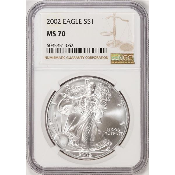 2002 $1 American Silver Eagle Coin NGC MS70