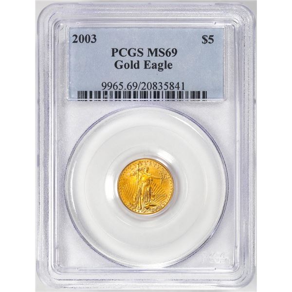 2003 $5 American Gold Eagle Coin PCGS MS69