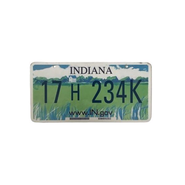 Indiana Govt License Plate Movie Props