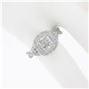 Image 3 : 14k White Gold 1.42 ctw Illusion Set Diamond w/ Halo Twisted Sides Engagement Ri