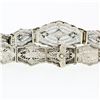 Image 4 : Antique Art Deco Esemco 14k White Gold Diamond Milgrain Filigree Buckle Bracelet