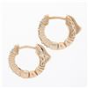 Image 5 : NEW 14k Rose Gold 0.50 ctw Shared Prong Round Diamond 13mm Huggie Hoop Earrings